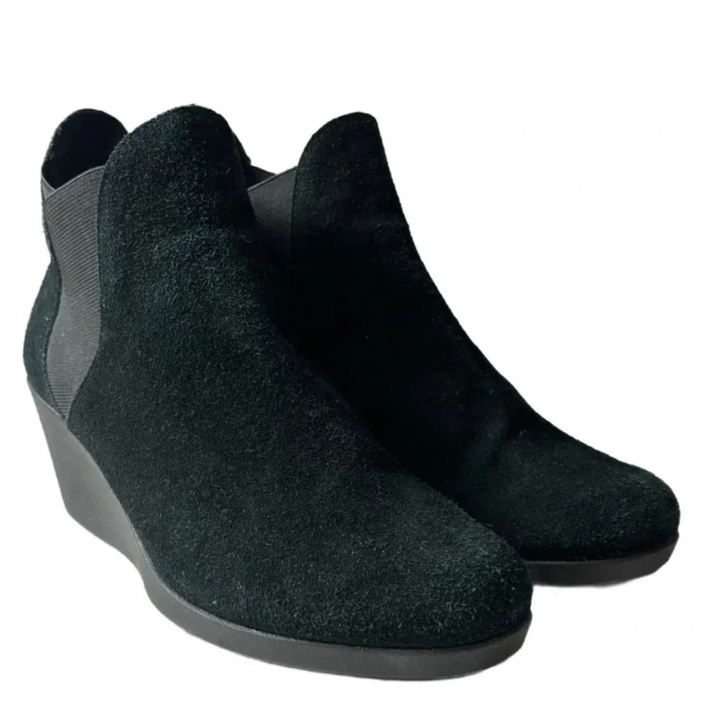 Black Women's Wedge Crocs Ankle Boots